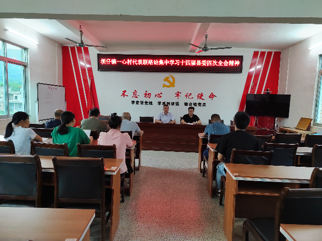 坝仔镇一心村代表联络站组织人大代表集中学习十四届县委四次全会精神.png